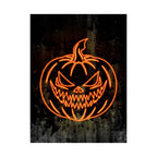 Neon Pumpkin Poster - Spooky Halloween Orange & Black Art Print