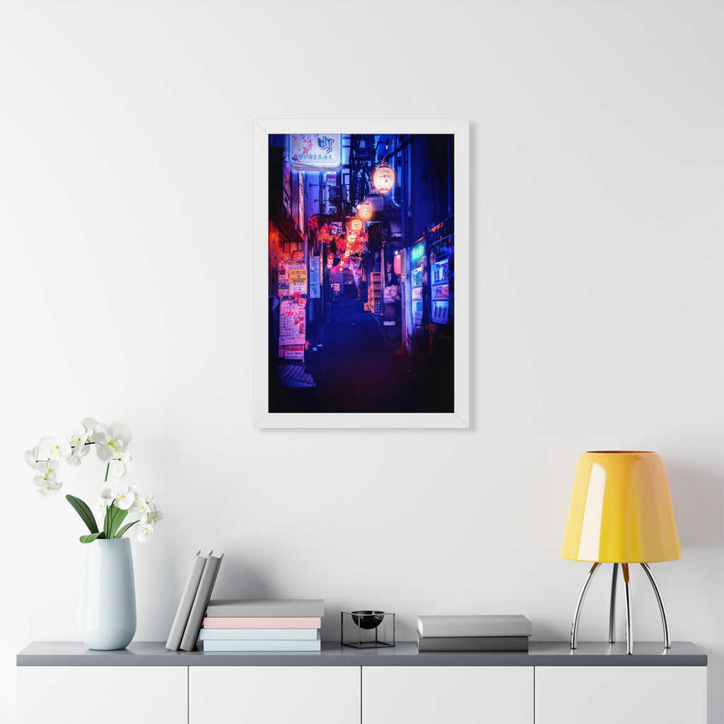 Japanese City Punk FX Poster - Neon Alleyway Cyberpunk Art Print