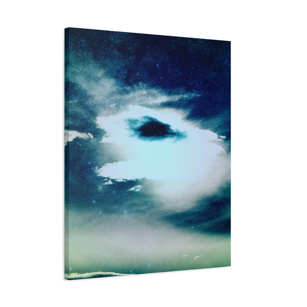 Sunset Space Mountains Canvas Art | Retro Vaporwave Galactic Landscape Wall Decor