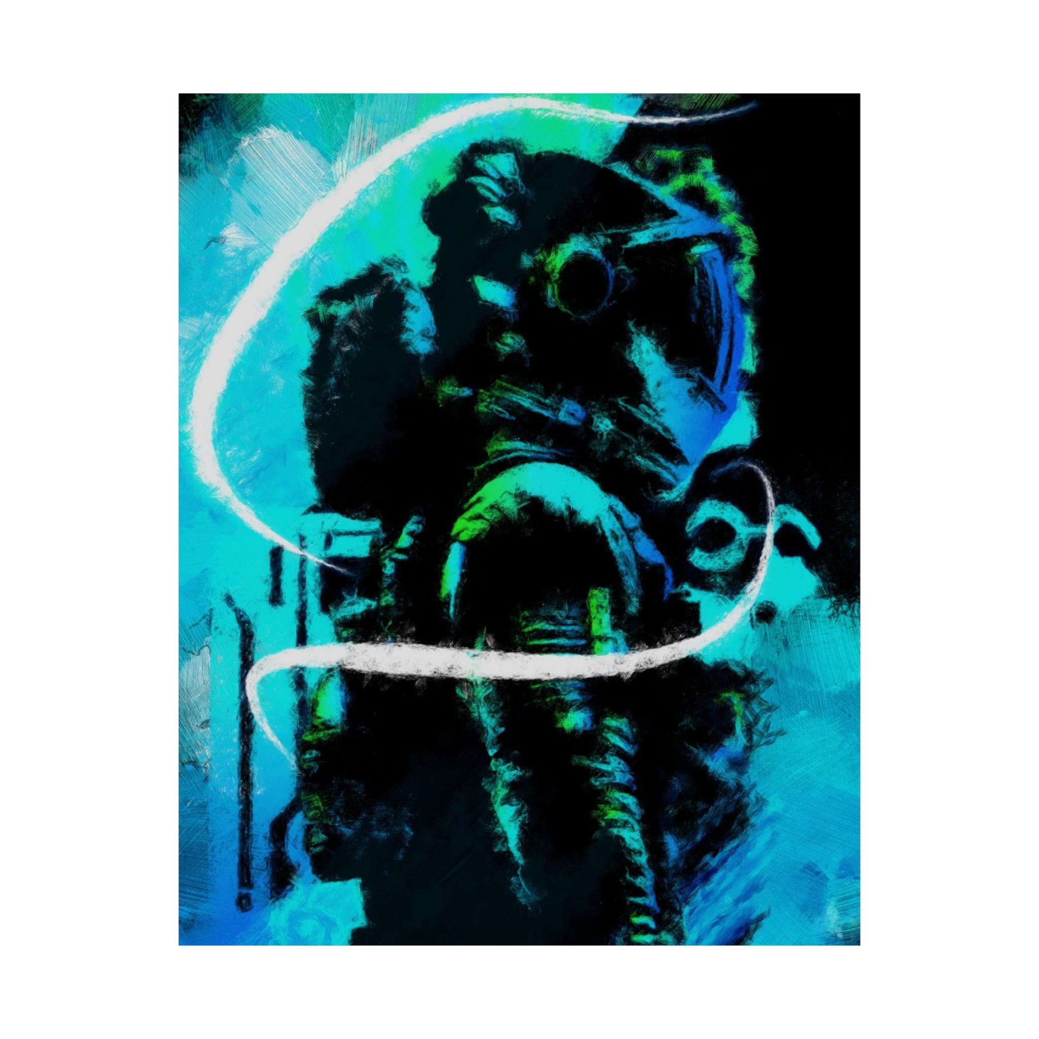 Grunge Space Man Poster - Splatter Astronaut Art Print