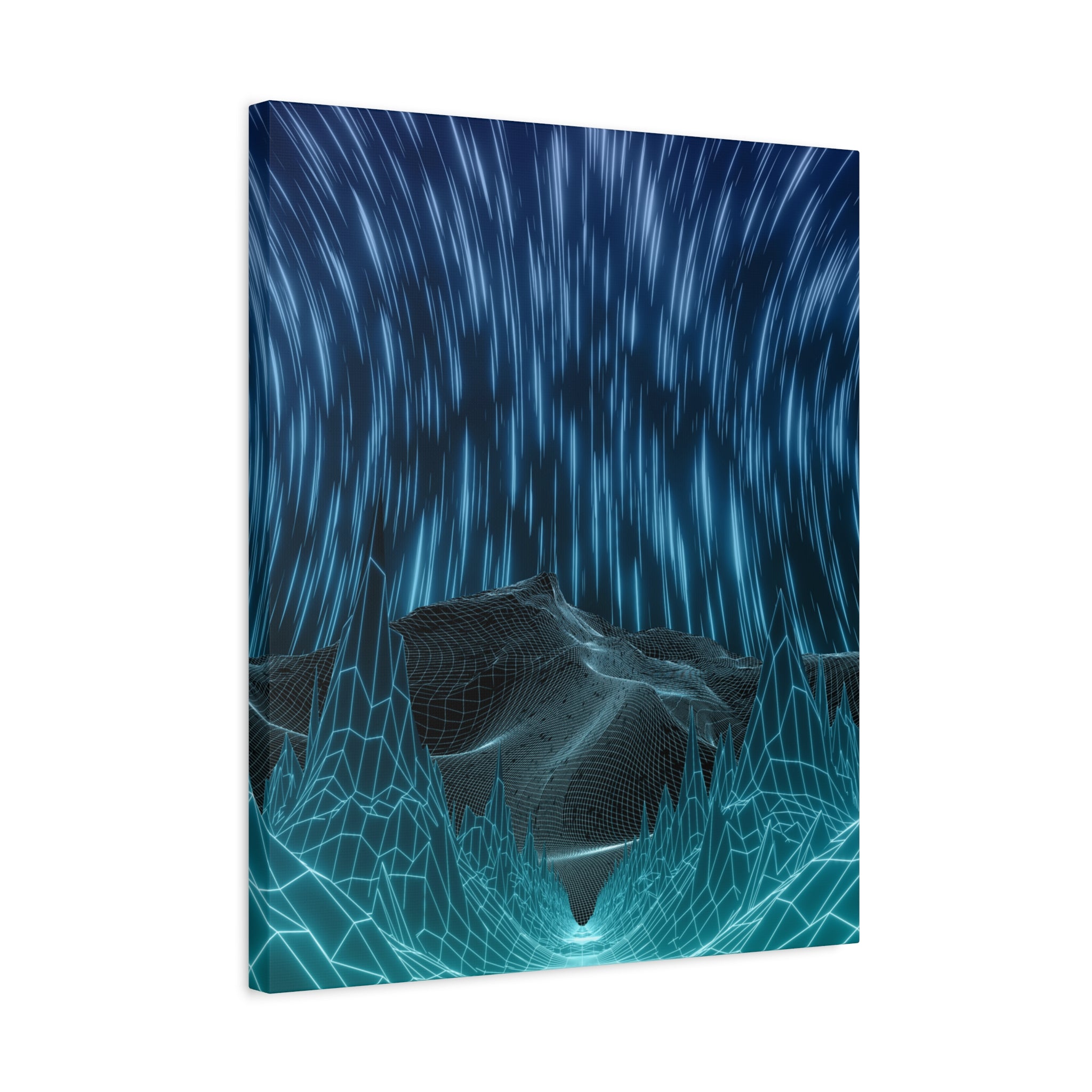 Cyber Wave Escape Canvas Art - Futuristic Neon Synthwave Decor