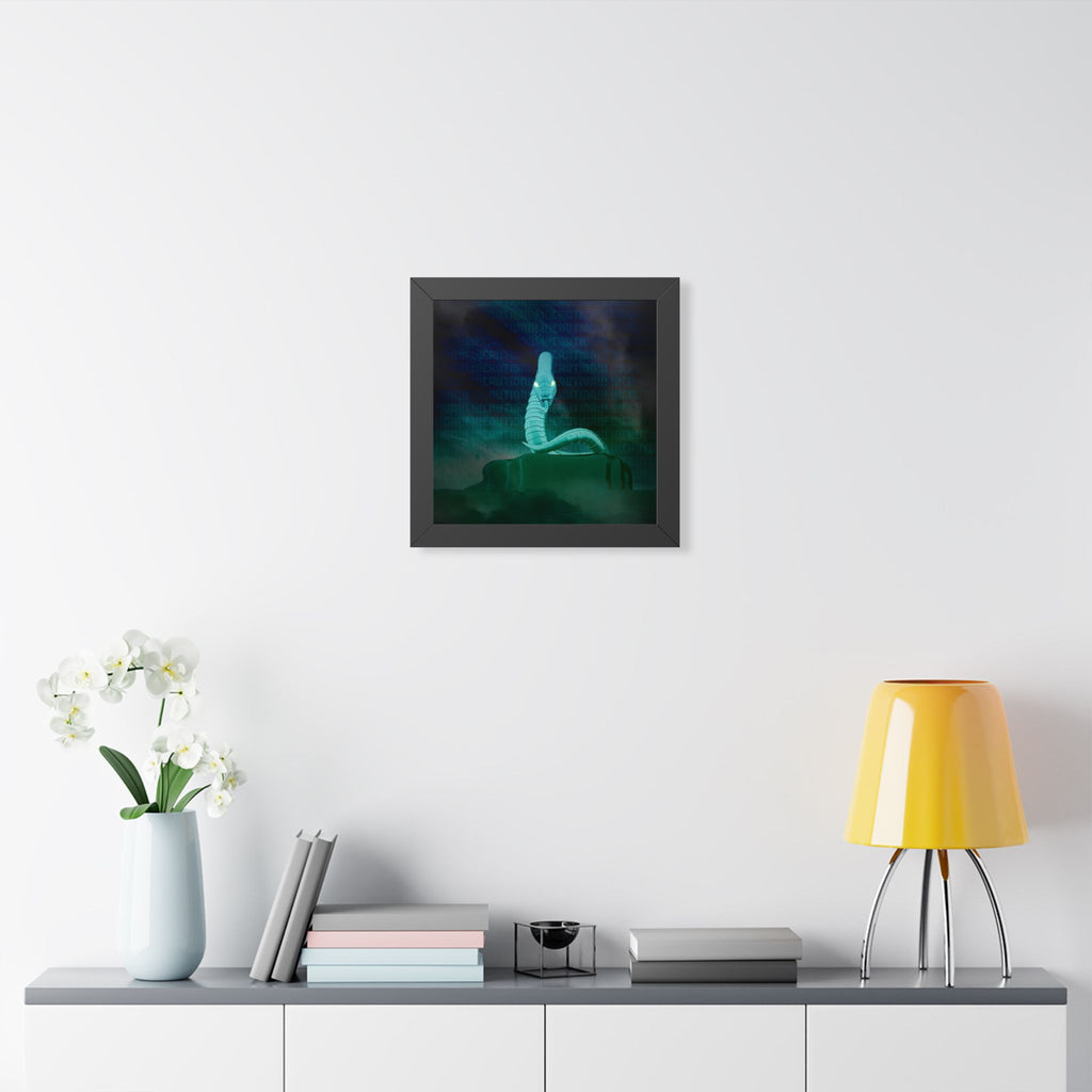 Snake Bite Framed Poster - Caution-Theme Serpent Wall Art