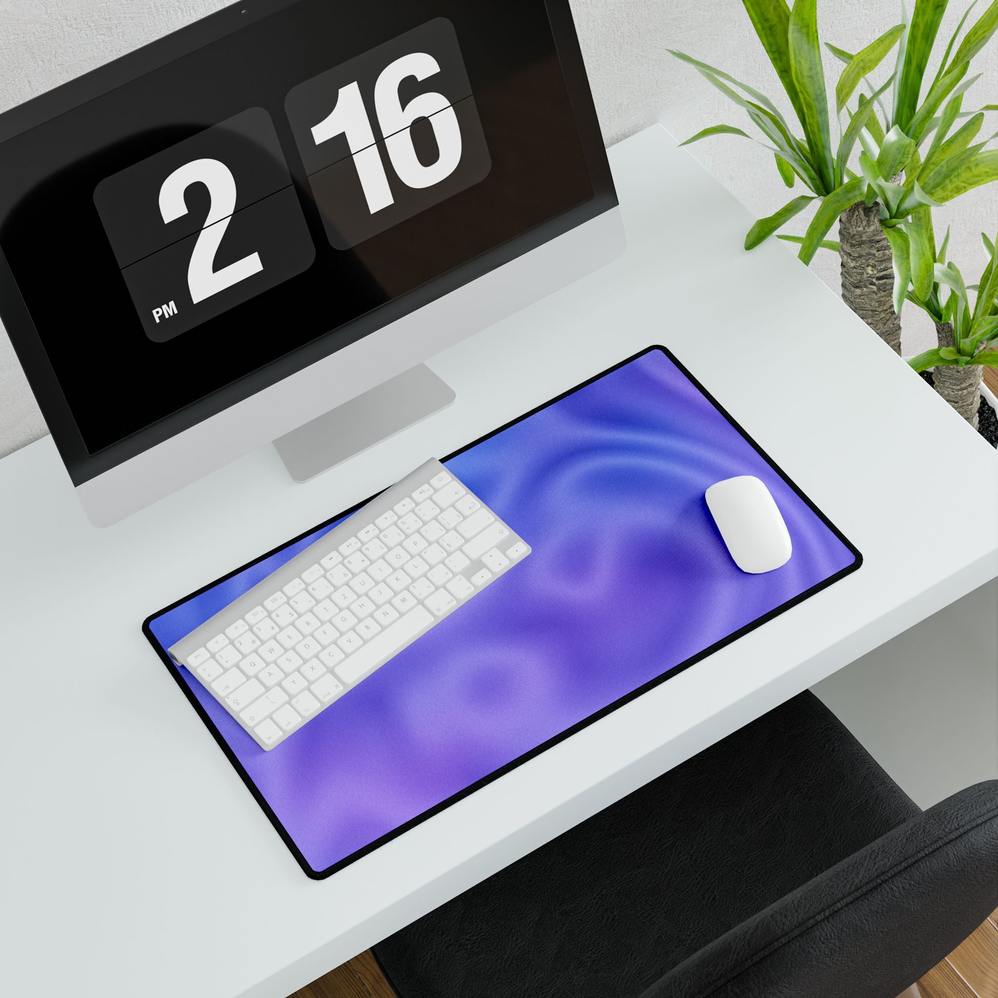 Liquid Metal Mist Pink Desk Mat - Fluid Abstract Mouse Pad