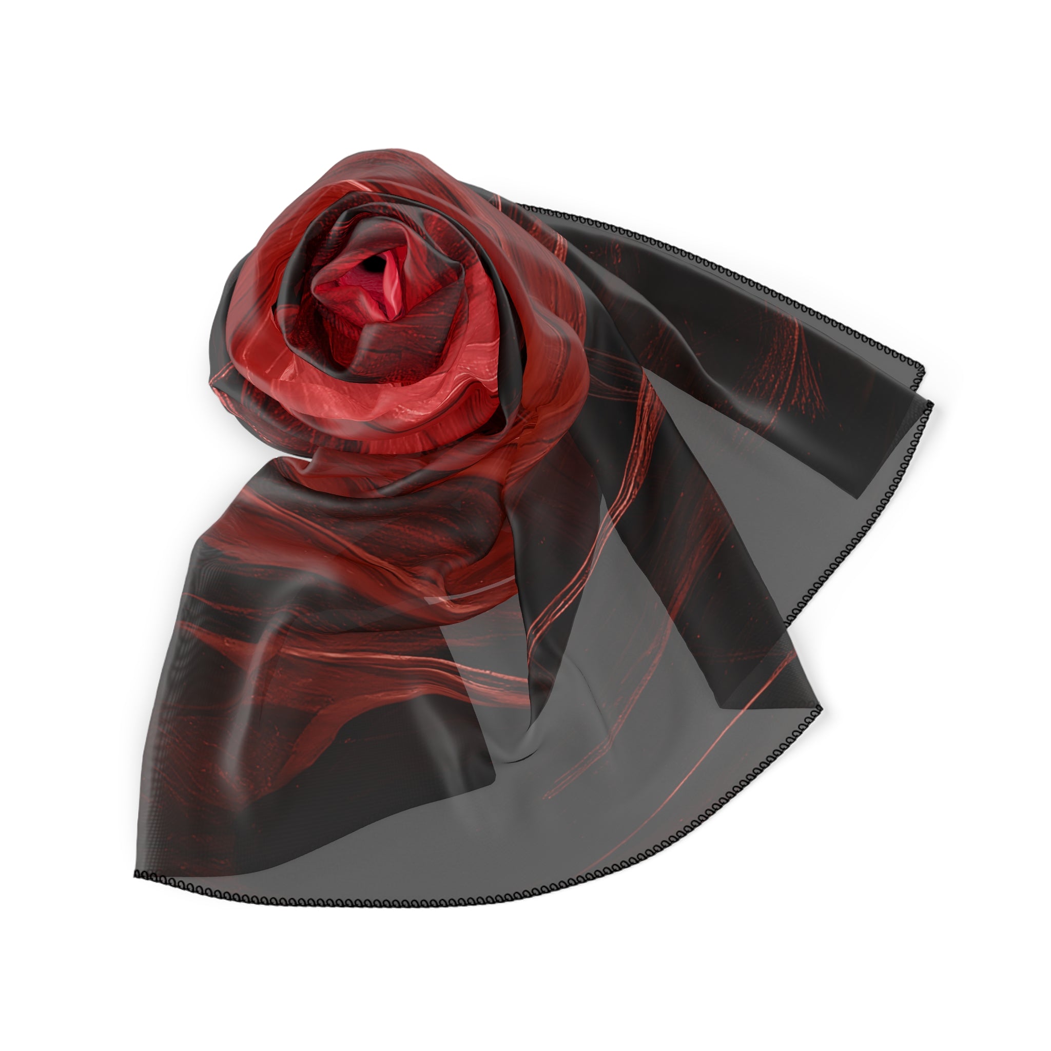 Dark Red Swirl Scarf - Moody Burgundy Art Print Shawl