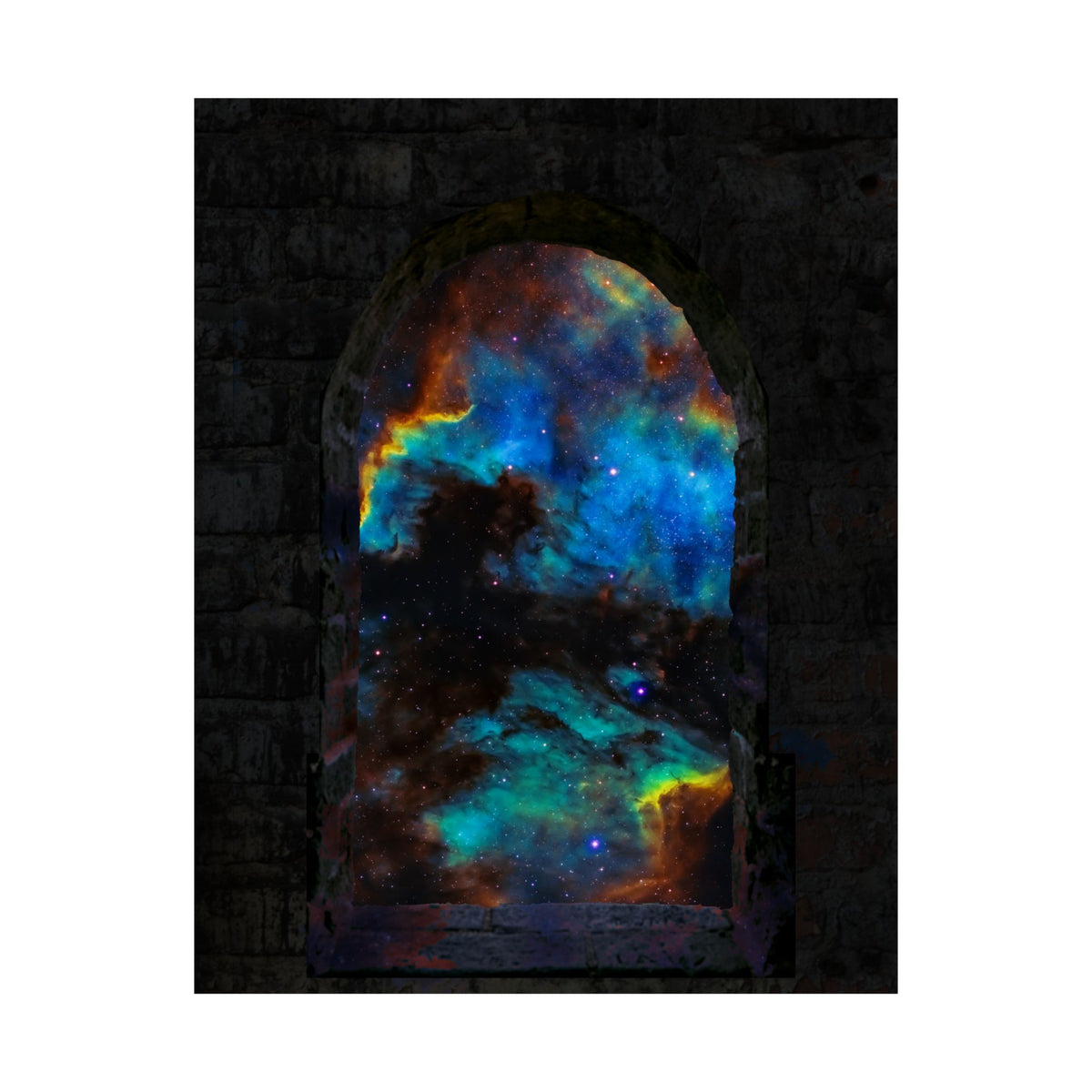 Stellar Castle Window Poster - Galaxy Cosmos Art Print