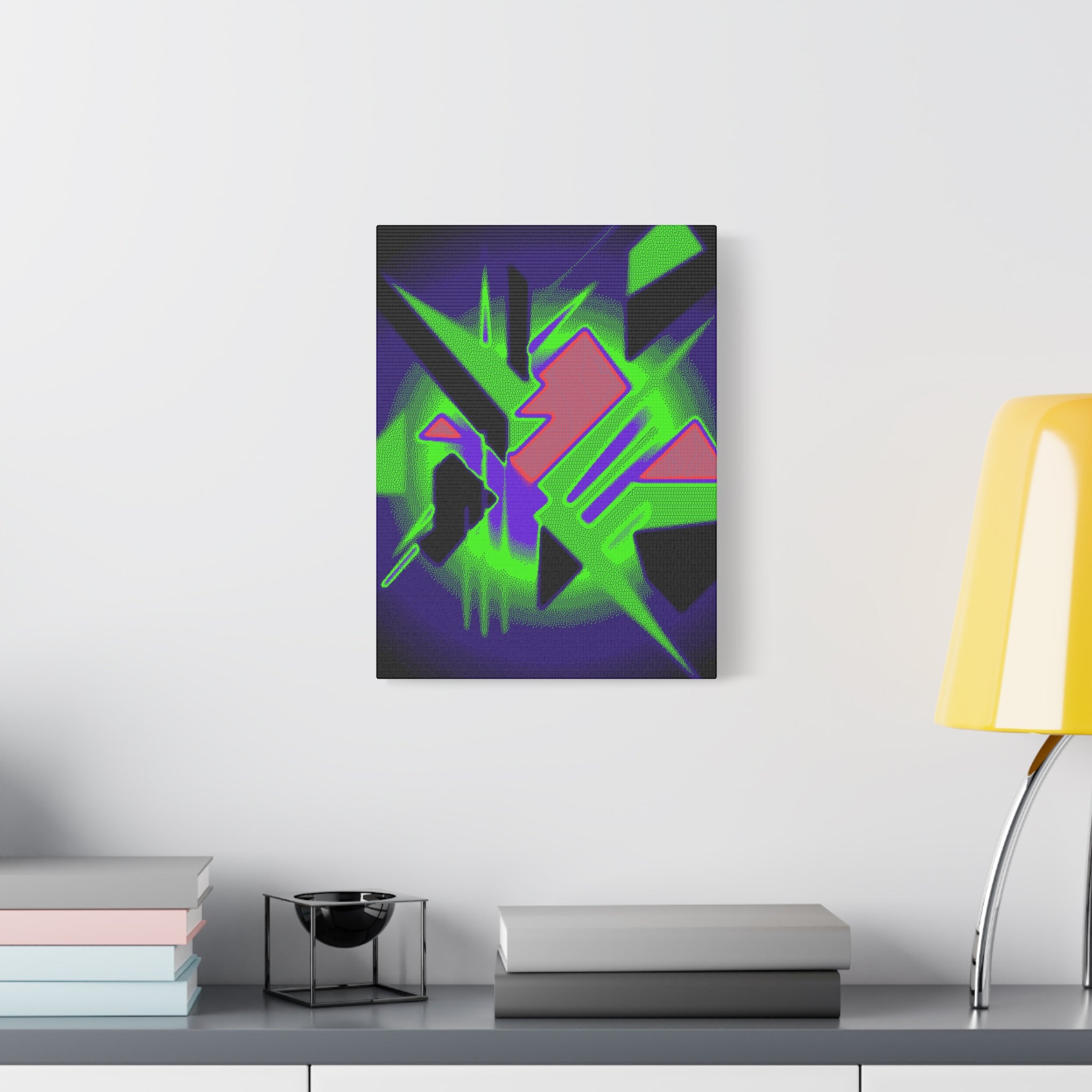 90s Paranoia Canvas Wall Art - Grunge Glitch Trippy Decor