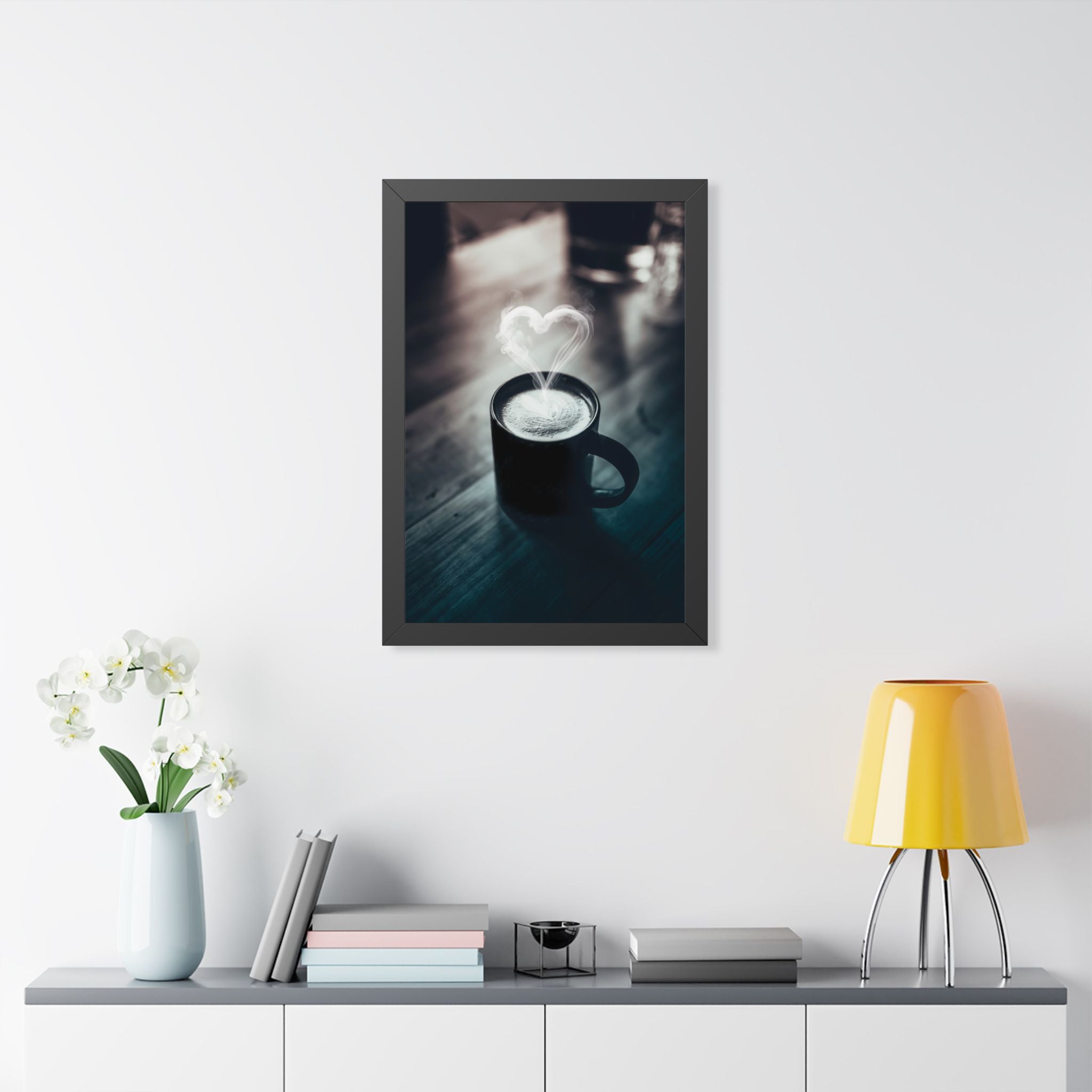Coffee Love Framed Poster - Cozy Cafe Aesthetic Wall Art