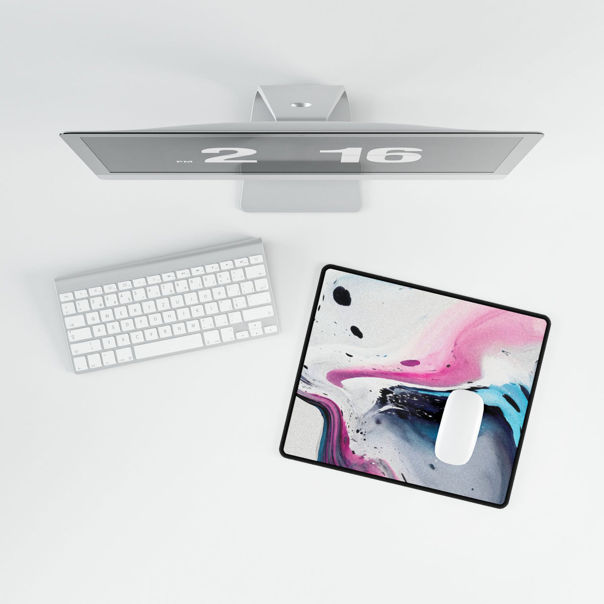 Liquid Dream Desk Mat - Swirling Mix Blue Pink Mouse Pad