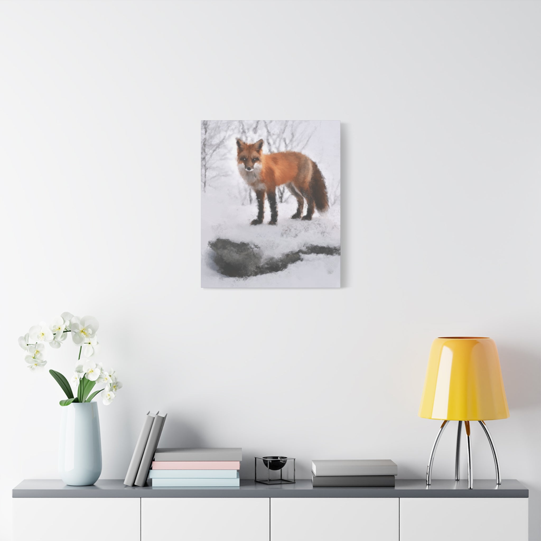 Spirit of the Fox Canvas Wall Art - Psychedelic Geometric Wildlife Decor