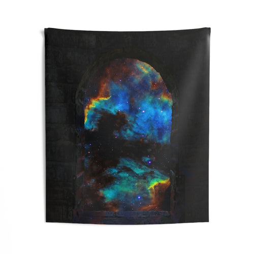 Stellar Castle Window Tapestry - Galaxy Cosmos Wall Hanging
