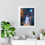 Space Lizards Framed Poster - Lizard Ufo Wall Art