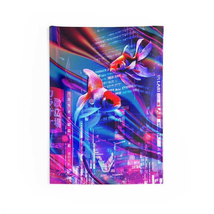 Japanese City Punk FX.2 Koi Attack Tapestry - Special Edition Wall Hanging