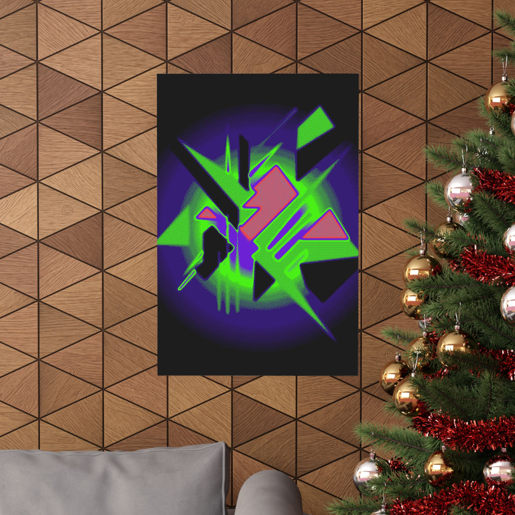 90s Paranoia Vaporwave Poster - Neon Glitch Art Print