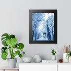 Cosmic Winter Deer Poster - Ethereal Snow Forest Art Print