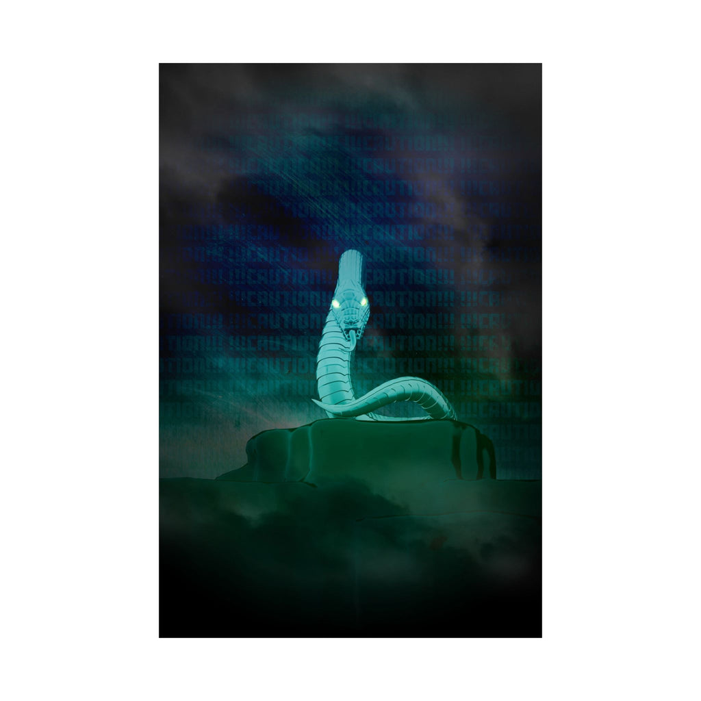 Snake Bite Poster - Caution-Theme Serpent Art Print