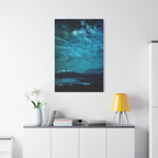 Serene Blue Sunrise Canvas Wall Art - Peaceful Misty Lake Decor