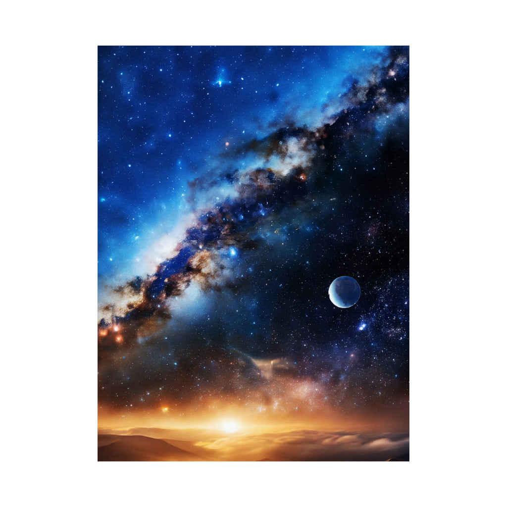 Stunning Space Sunrise Matte Vertical Poster - Vibrant Cosmic Art for Home Decor | Perfect Gift for Space Lovers