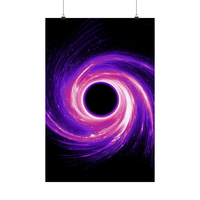 Purple Pink Wormhole Poster Print - Cosmic Vortex Art