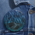 Cyber Wave Escape Pin - Synthwave Neon Art Button