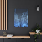 City Lights Canvas Wall Art - Neon Cyberpunk Cityscape Decor