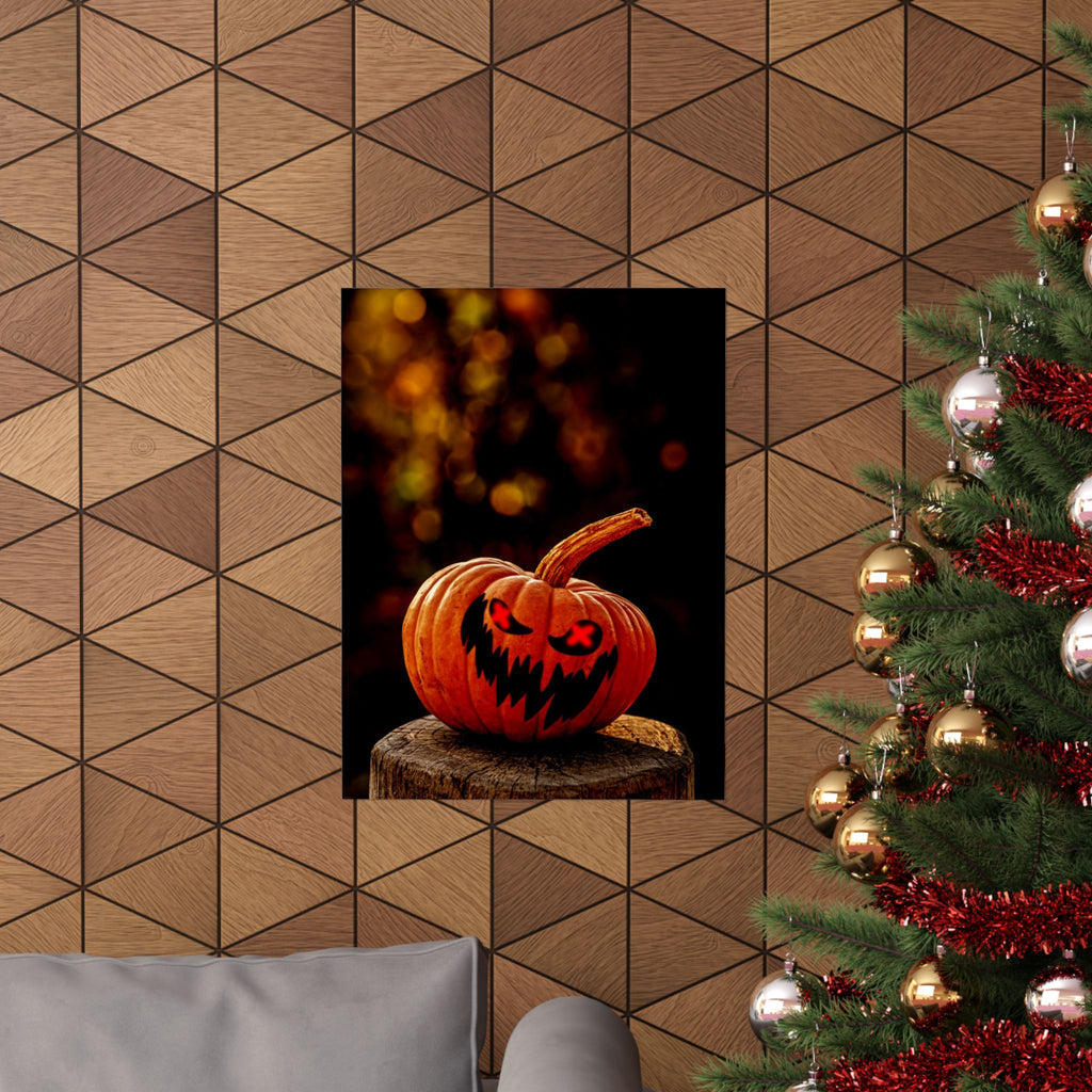 Spooky Pumpkin Nightmare Halloween Vertical Art Prints Seasonal Wall Decor