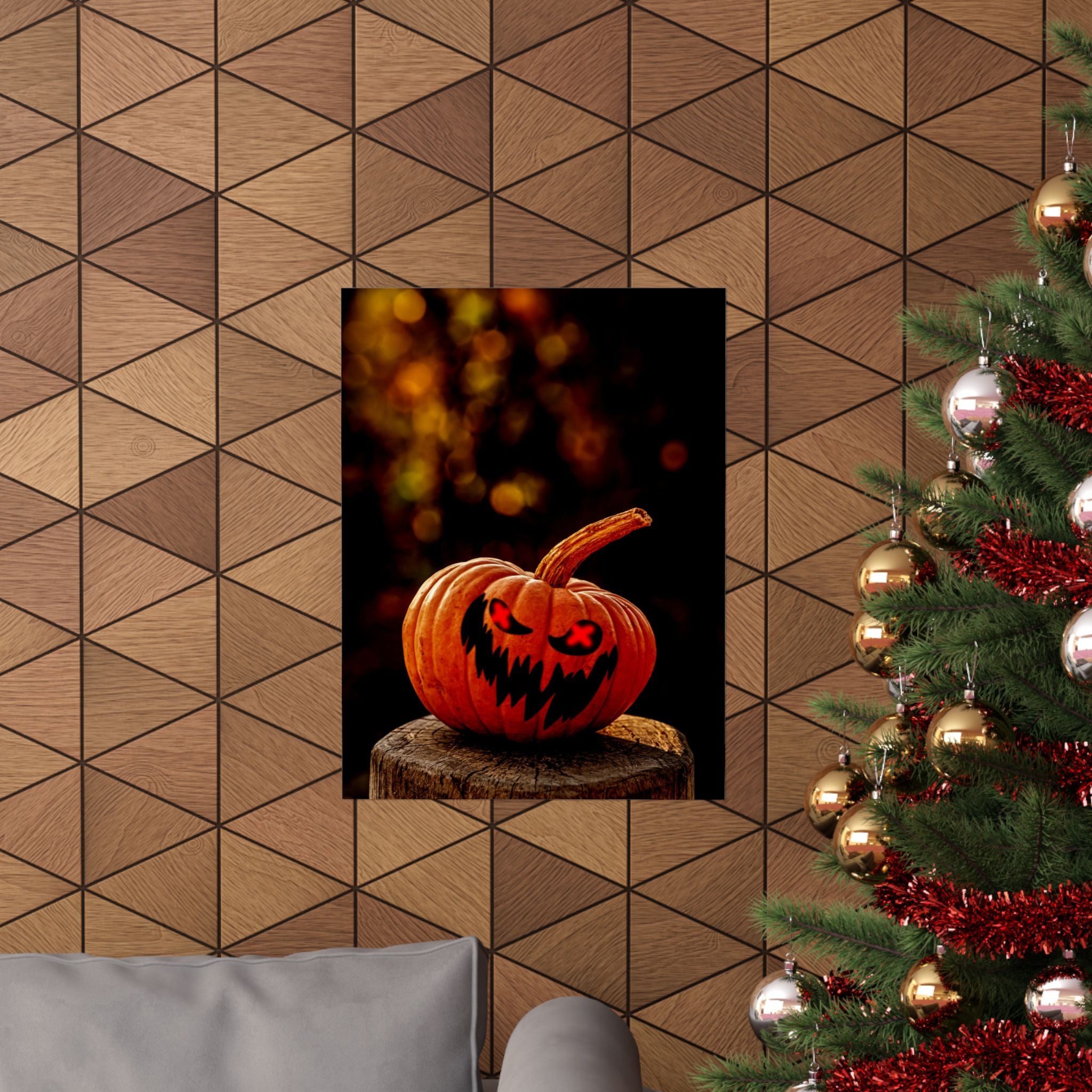 Spooky Pumpkin Nightmare Halloween Vertical Art Prints Seasonal Wall Decor