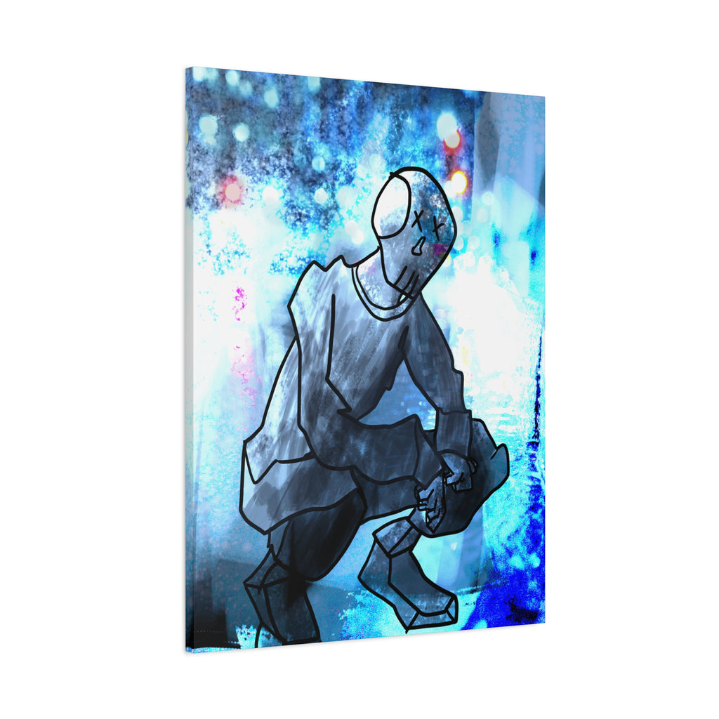 Robot Man Canvas Wall Art - Cyberpunk Android Dystopian Decor