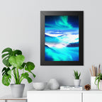 Starry Mountain Sky Framed Poster - Aurora Borealis Wall Art