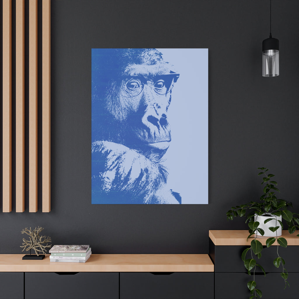 Educated Gorilla Canvas Wall Art - Abstract Modern Primate Decor