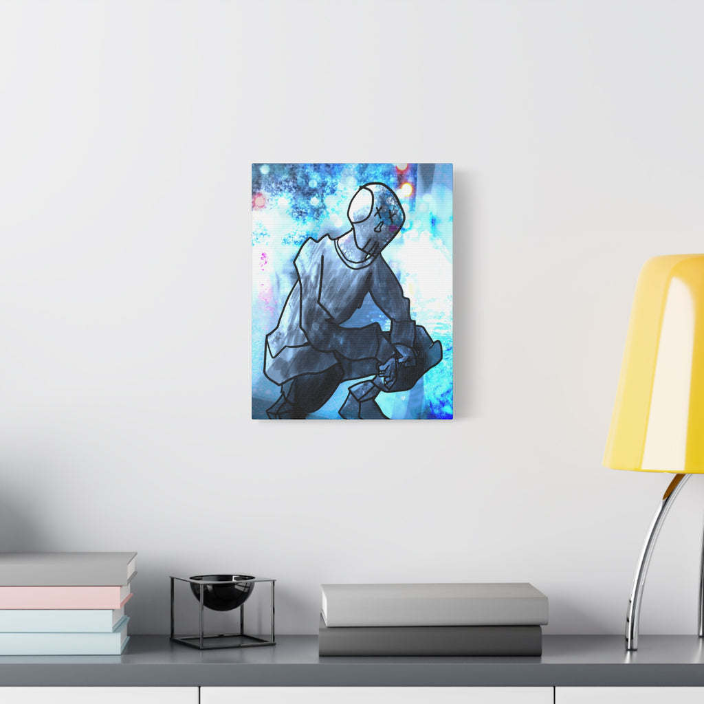 Robot Man Canvas Wall Art - Cyberpunk Android Dystopian Decor