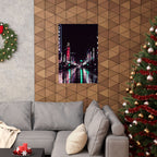 Cyberpunk Slick Street Poster - Neon Alley Art Print