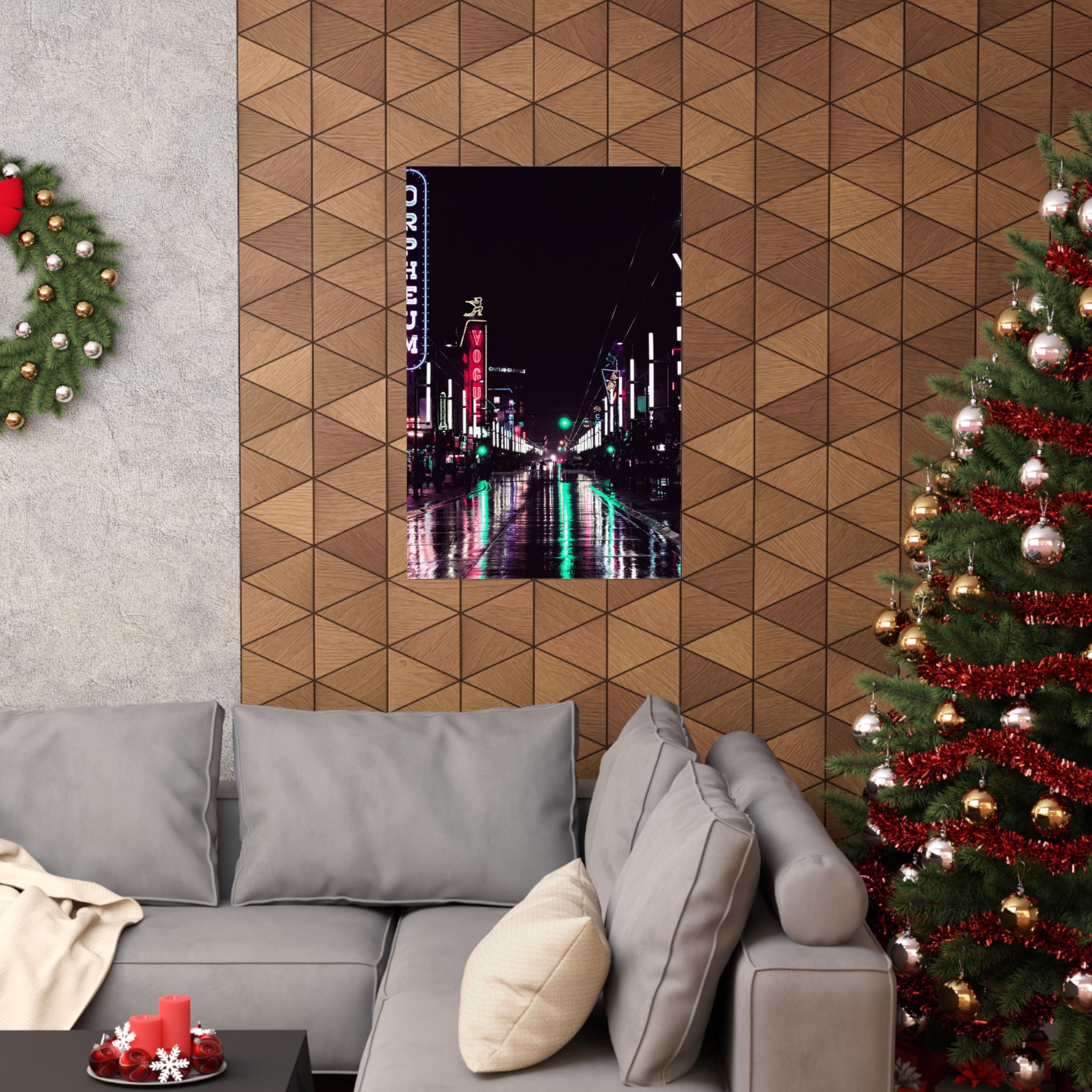 Cyberpunk Slick Street Poster - Neon Alley Art Print
