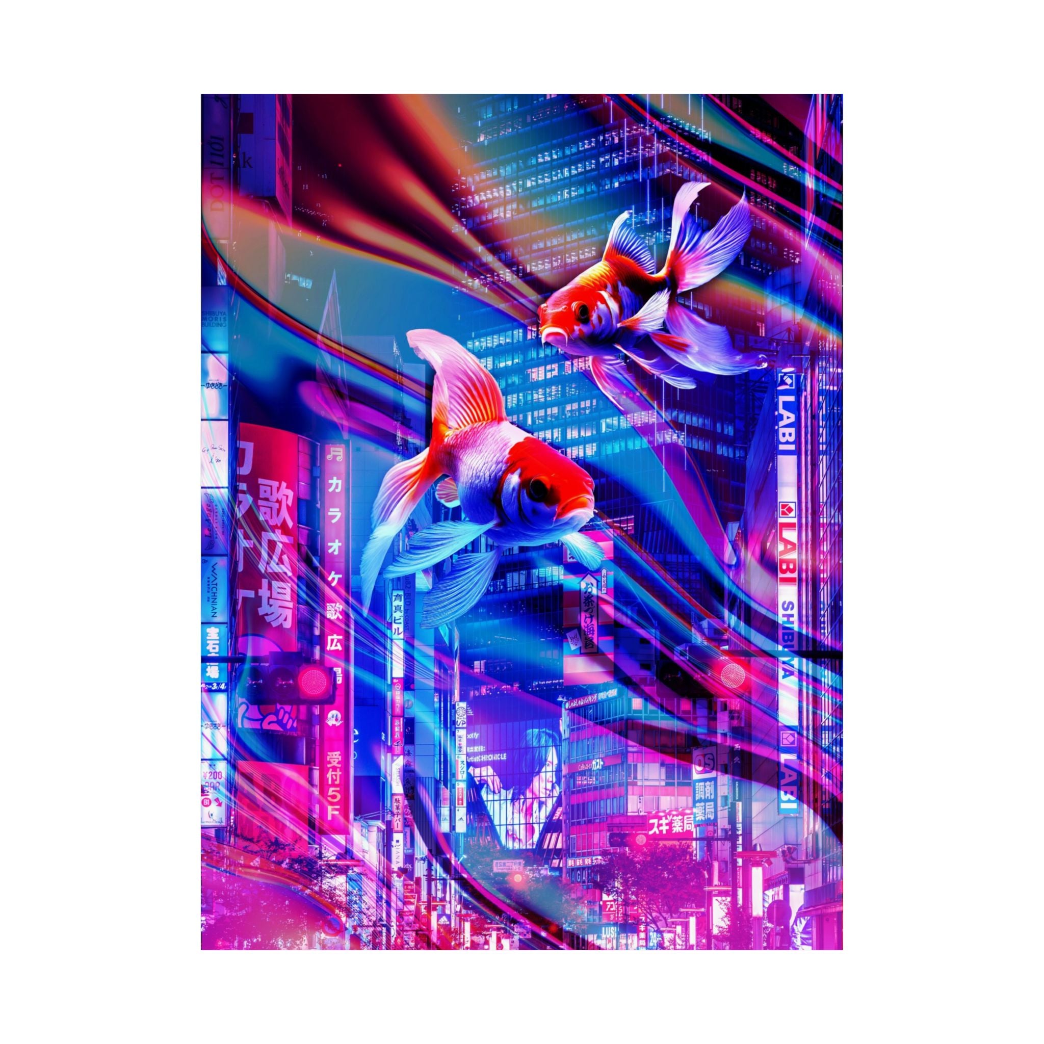 Japanese City Punk FX.2 Koi Attack Poster - Special Edition Matte Print