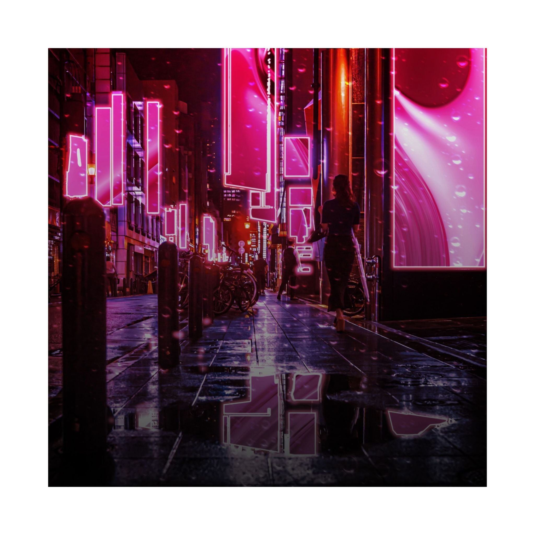 Japanese City Punk FX.3 Poster - Neon Tokyo Night Art Print