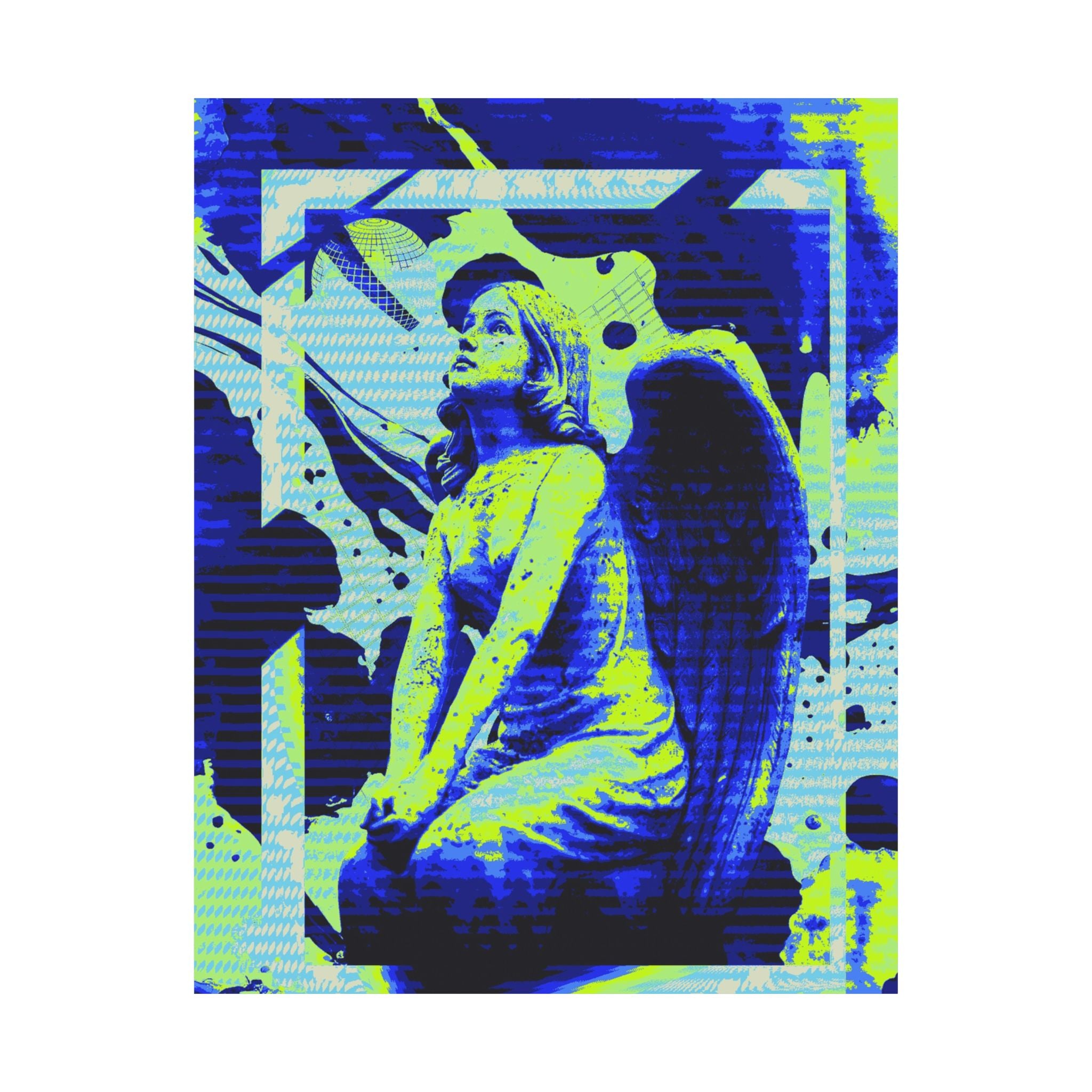 Stone Angel Vaporwave Matte Poster Print