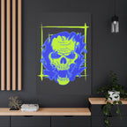 Skull of Mental Fire Canvas Wall Art - Psychedelic Gothic Decor