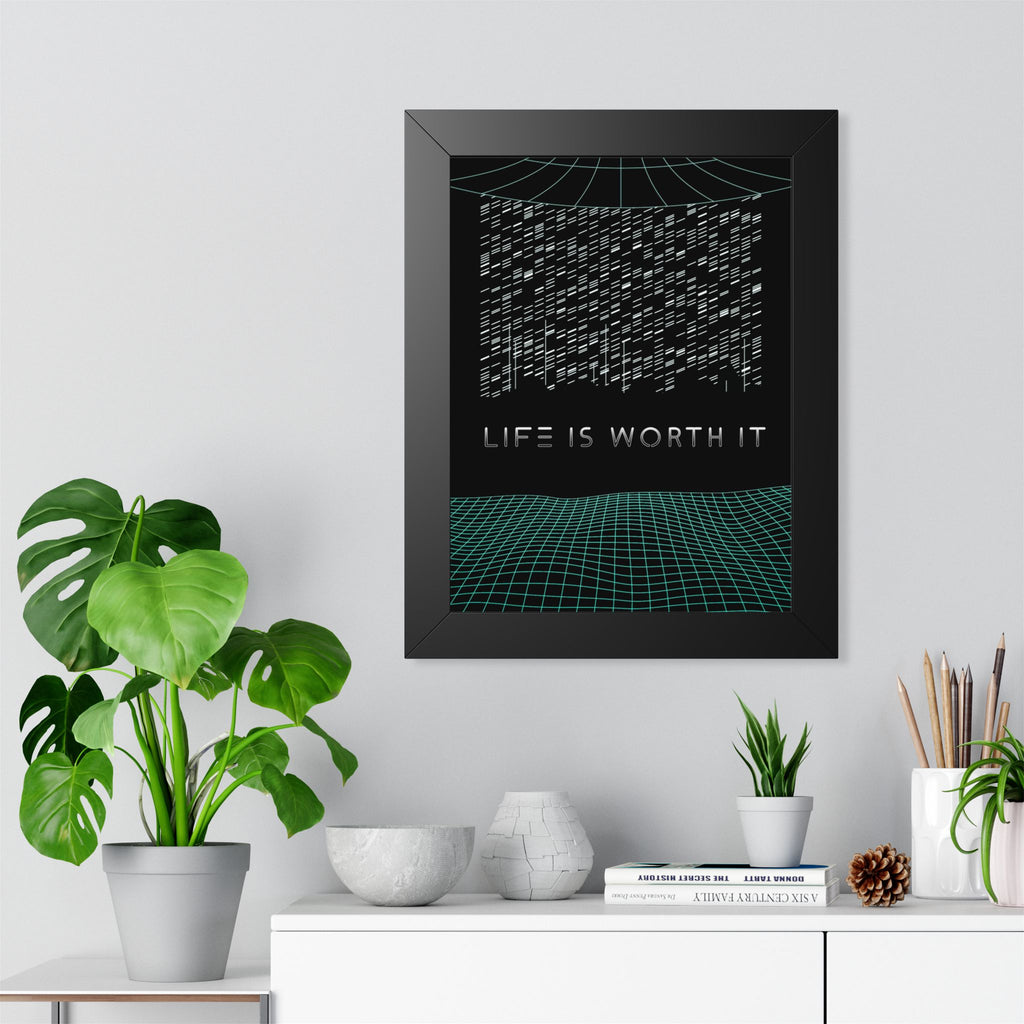 Life Is Worth It Framed Poster - Modern Symbolic Wall Art