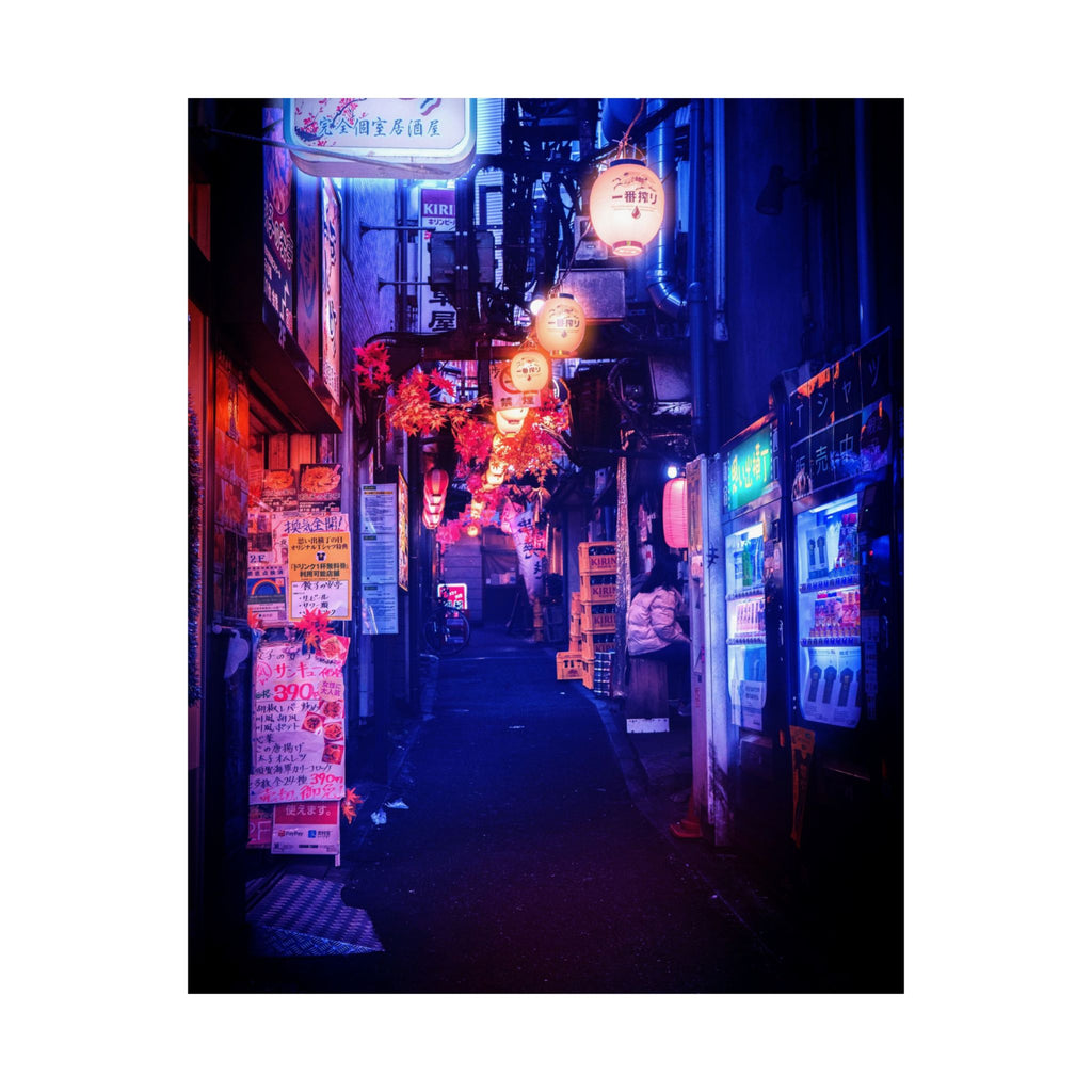 Japanese City Punk FX Poster Print - Neon Cyberpunk Alley Art