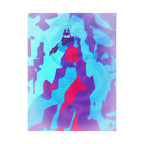 Retro Ice Cave Poster - Cool-Toned Glitch Aesthetic Art Print