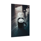 Coffee Love Kitchen Canvas Wall Art - Rustic Cafe Decor