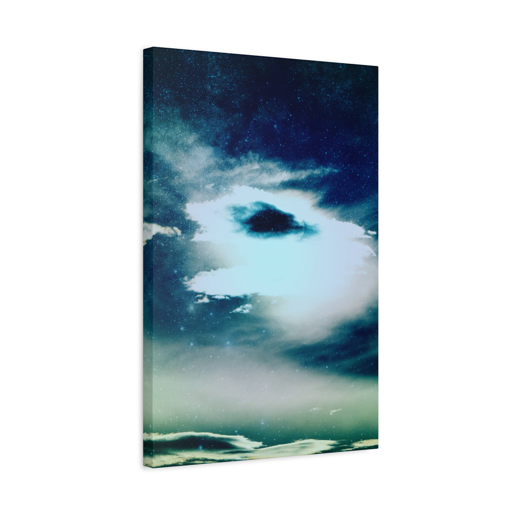 Sunset Space Mountains Canvas Art | Retro Vaporwave Galactic Landscape Wall Decor