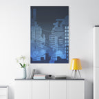 City Lights Canvas Wall Art - Neon Cyberpunk Cityscape Decor