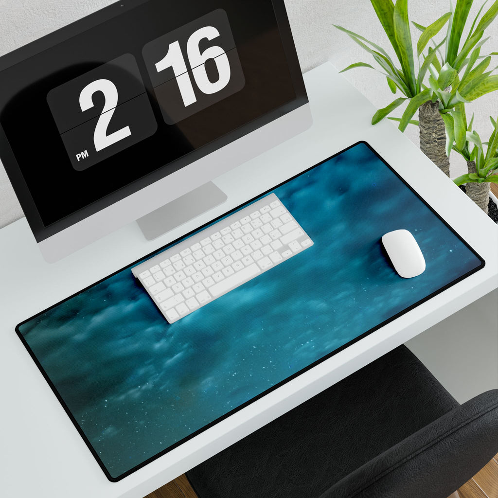 Serene Blue Sunrise Desk Mat - Calm Ocean Horizon Mouse Pad