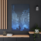 City Lights Canvas Wall Art - Neon Cyberpunk Cityscape Decor