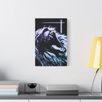 CRT Lion Retro Wave Canvas Art - 80s Vaporwave Neon Decor