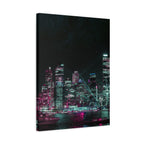Cyberpunk Harbor Canvas Wall Art - Futuristic Sci-Fi City Decor