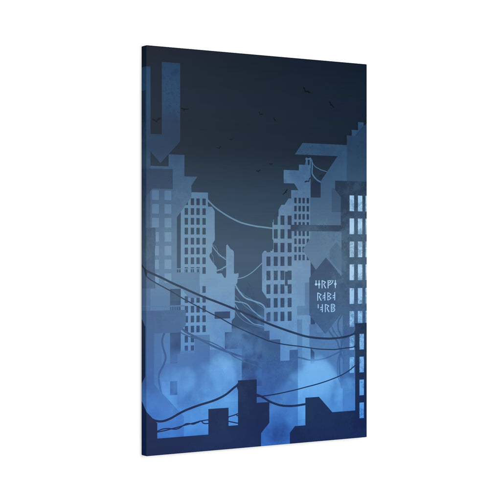 City Lights Canvas Wall Art - Neon Cyberpunk Cityscape Decor