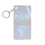 Cosmic Frosted City Keychain - Galactic Skyline Acrylic Charm