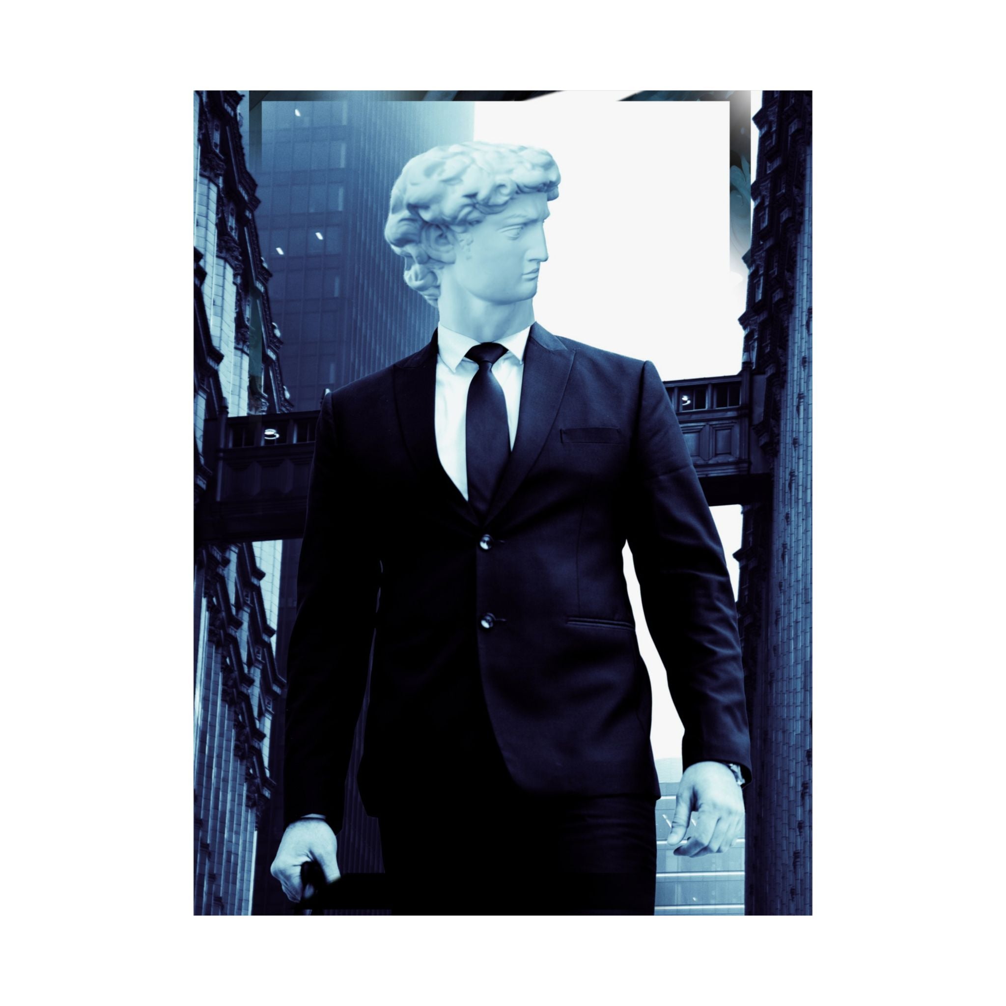 Statue Businessman Stylish Matte Vertical Poster - Modern Art Decor for Home & Office - Premium Quality