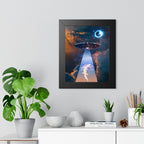 Space Lizards Framed Poster - Lizard Ufo Wall Art